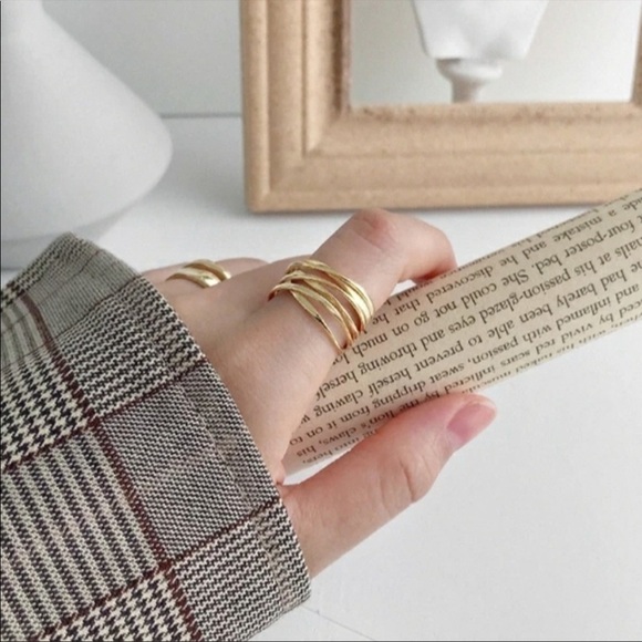 - 𝅺💎new Gold/925 Sterling Silver Stacked Wire Wrapped Ring - Picture 3 of 7